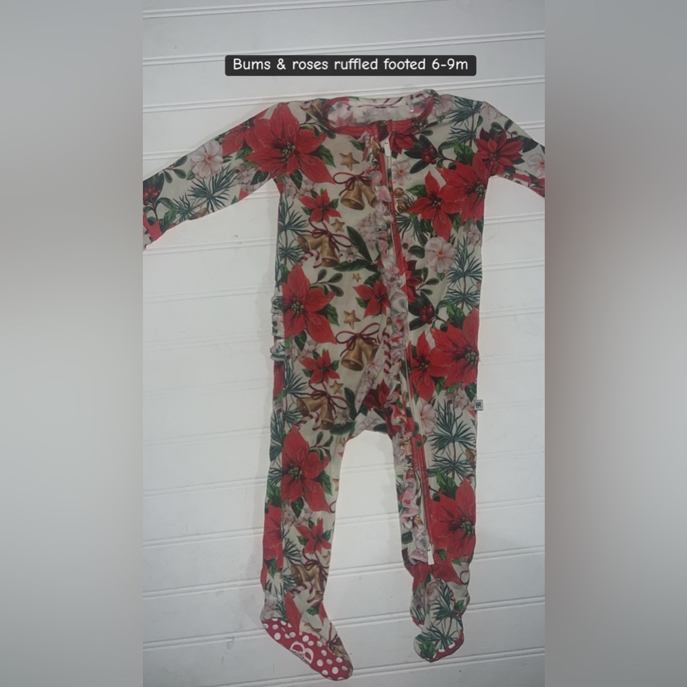 Bums & Roses Floral Footed One Piece